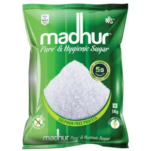 Madhur Sugar/Khand - Refined, 5 kg Pouch
